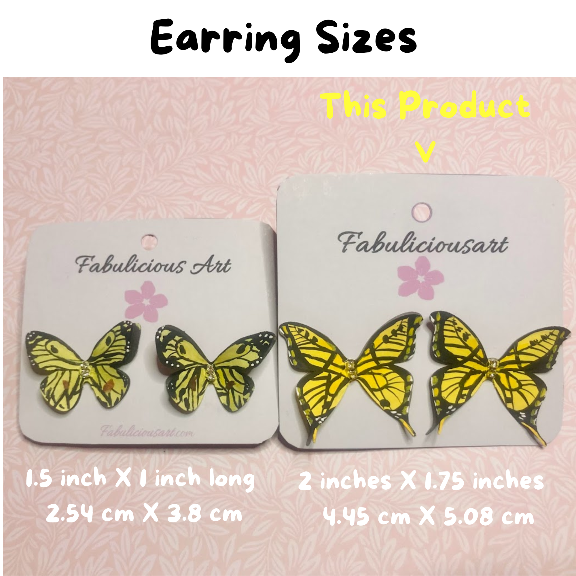 Preciosos pendientes de mariposa rosa (pequeños)